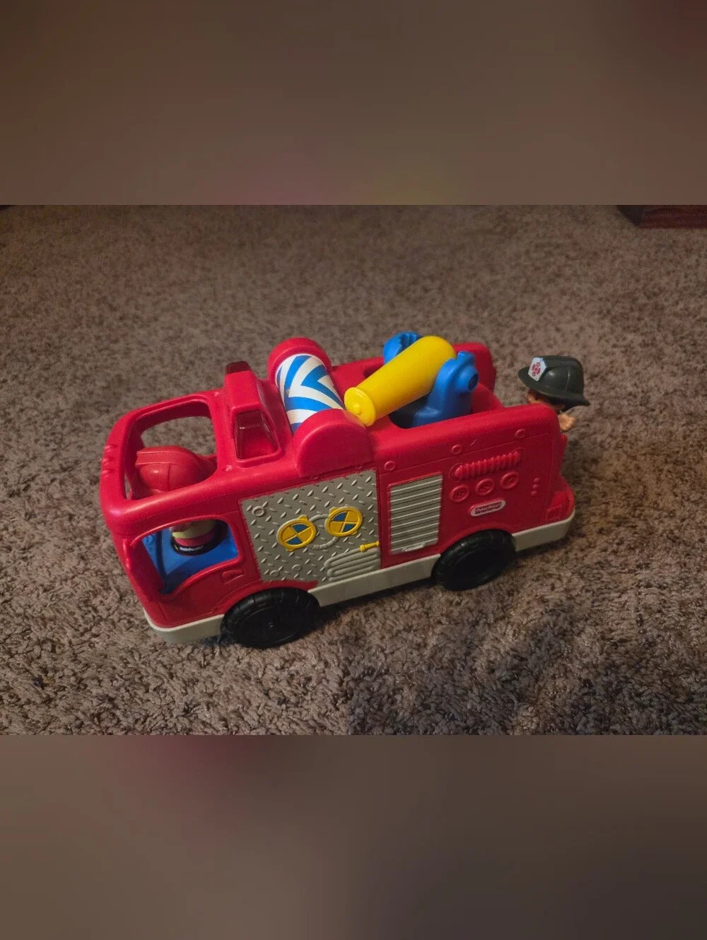 Red Kids Toy 1 Fire Truck with Figure - 2 Little People Tested